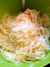 Lemon Basil Roasted Tomato Spaghetti Squash with Lemon Herb Salmon