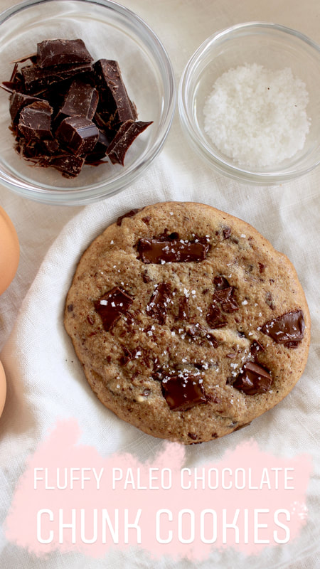 Paleo Chocolate Chip Cookies! chewy, gooey, fluffy, sweet, warm goodness. You won't even realize these are paleo. #paleo #paleodesserts #paleotreats #almondbuttercookies #chocolate #dessert #chocolatechipcookies #healthydessert #glutenfreecookies #glutenfreedesserts